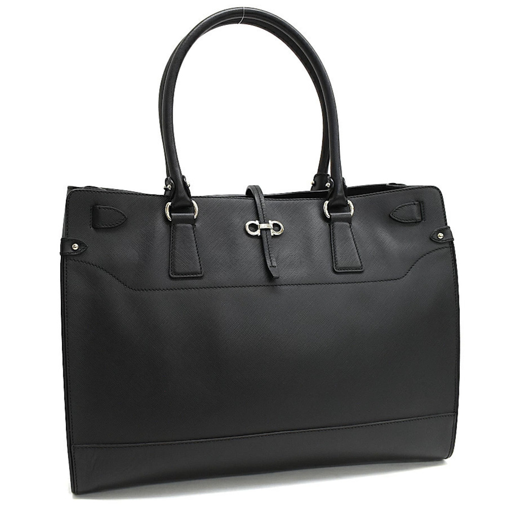 Salvatore Ferragamo Handbag Leather Black Gancini